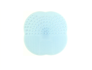 Cepillo de limpieza de maquillaje de silicona portátil azul.