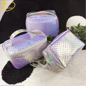 Bolsa de cosméticos de maquillaje holográfico para damas