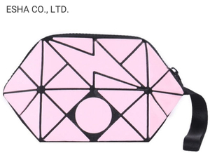 Bolso cosmético portátil plegable rosa rombal